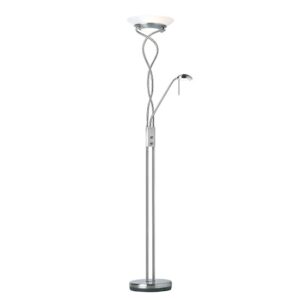 Monaco Mother And Child Task Floor Lamp In Satin Chrome