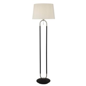 Jazz Velvet Shade Floor Lamp With White And Satin Silver Base