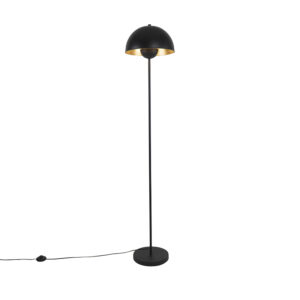 Industrial floor lamp black with gold 160 cm - Magnax