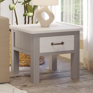 Gilford Wooden Lamp Table With 1 Drawer In Greystone